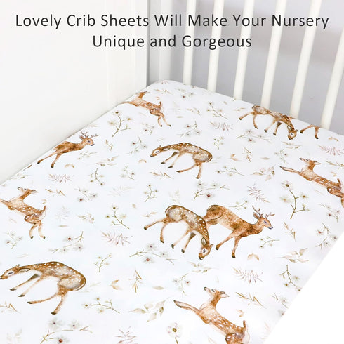 2 Pack, 28"x 52" Fitted Crib Sheet Crib Sheets for Boys & Girls, Super Soft Breathable Toddler Bed Sheets for Standard