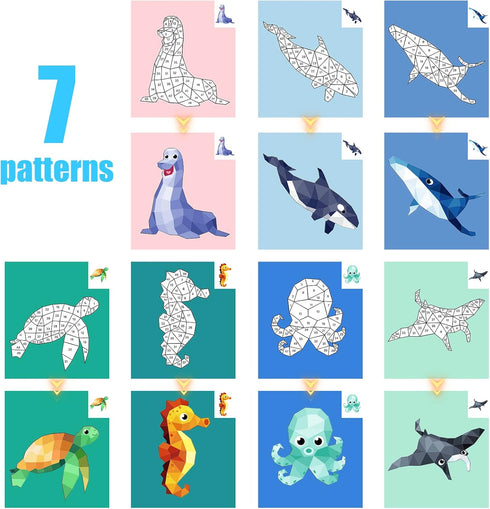 Ocean Sticker Book Crafts for Kids Age 4-8, Stickers for Birthday and Easter Party Favor Gift, Educational Toy