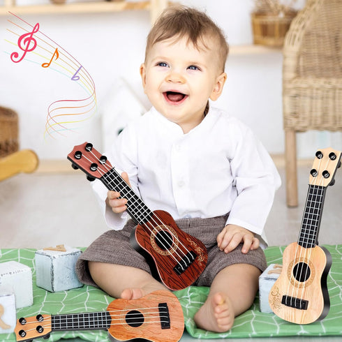 XGHSHW 10 Inch 6 4 Kids Toy Guitar Pcs Mini Toddler Guitars Strings Guitar Ukulele Educational Learning Toy for Toddler