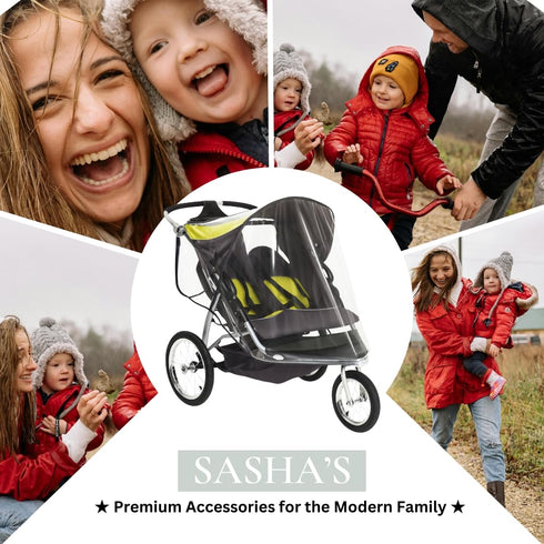 SASHA'S Double Rain Cover for Baby Trend Expedition Double Jogger (Jogger not Included) NOT Compatible with Baby Trend