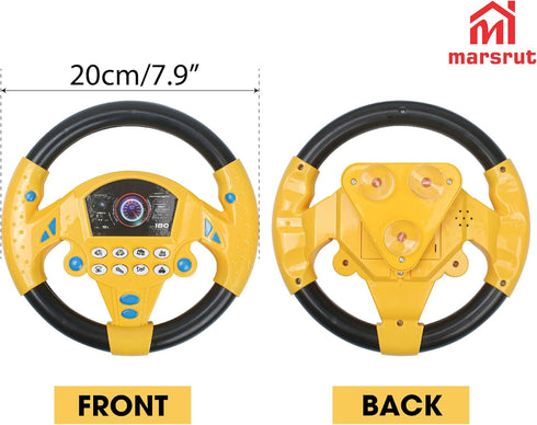 3+ Steering Wheel Simulated Toy for Kids Babies Years Old, Small Electronic Simulated Driving Driver Racing Toy