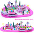 Sets 3D 3-5 Pink Train for Toddlers|Musical Electric Train Toys with DIY Ice Cream Truck Foam Puzzles Party Scene