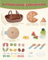 1-3, Playset 3-5, 3 4 5 6 Wooden Pizza Toy, Wooden Food Toys for Toddlers Wooden Play Food with Basket, Pretend Play