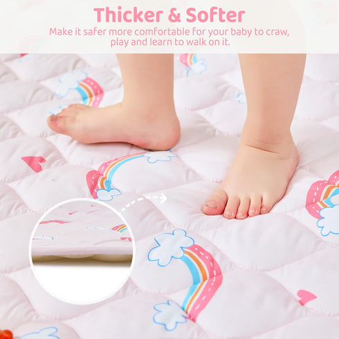 lasoftan Baby Play Mat, Extra Large&Thick Baby Mat for Floor, Foldable Padded Floor Mat for Baby