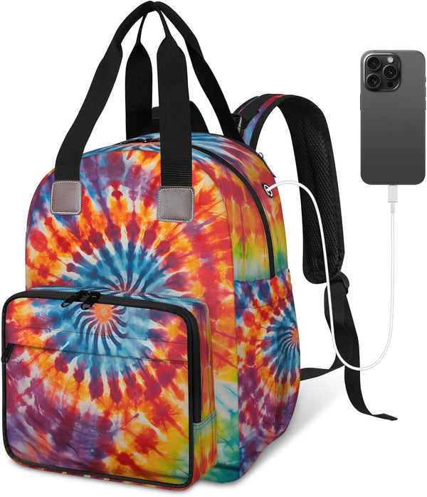 Shoblo Tie Dye Diaper Bag Backpack for Travel, Waterproof Diaper Bag with Insulated