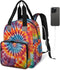 Shoblo Tie Dye Diaper Bag Backpack for Travel, Waterproof Diaper Bag with Insulated