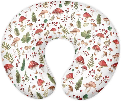 Hudotybom Nursing Pillow Cover Mushroom Breastfeeding Pillow Slipcover for Baby Nursing Pillows Cover