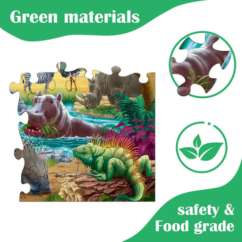 Puzzles for Kids Ages 4-8 - Farm & Wild Animal - 2 Packs 60 Pieces Jigsaw Puzzle for Learning Educational Toys