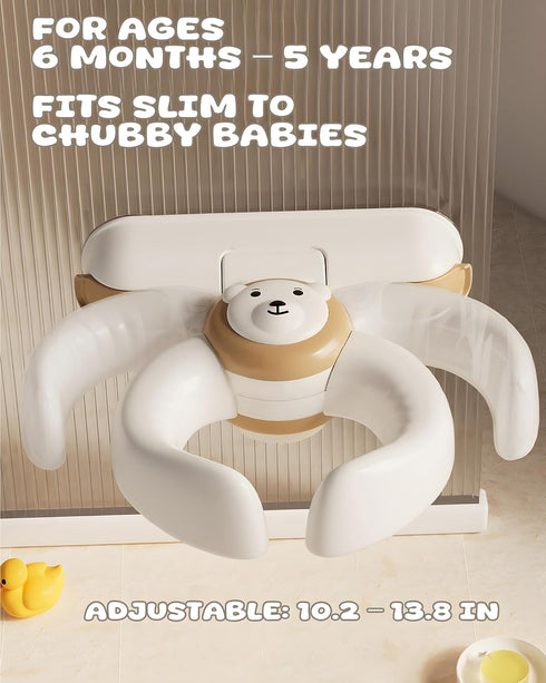 Wanchouse 6 Adjustable Baby Bath Stand with Strong Suction Cups Foldable Shower Support Seat for Babies Months & Up
