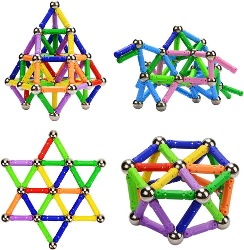 308Pcs Magnetic Building Sticks Blocks, Educational STEM Toys for Kids and Adults, 3D Construction Toy with Storage Bag