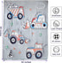 Set Boys,4 Set,Truck Set Construction Toddler Bedding for Pieces Gray Toddler Comforter Vehicles Excavator Cars