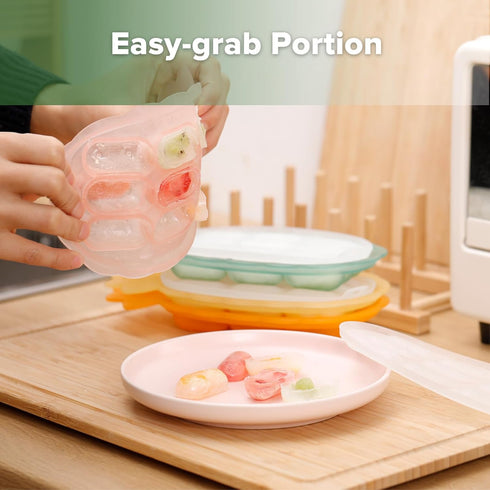 Haakaa Silicone Nibble Freezer Tray, Breastmilk Teething Popsicle Mold, Baby Food Maker, BPA Free Green