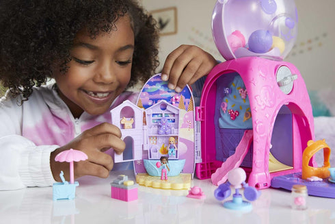 Polly Pocket Travel Toy | Gumball Bear Playset with 2 Micro Dolls & 26 Accessories | Compact Animal Toy