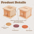 1-Year-Old 6-12 Adena Montessori Coin Box -Natural Wood Double-Sided Object Permanence Box Toy for Babies, Wooden