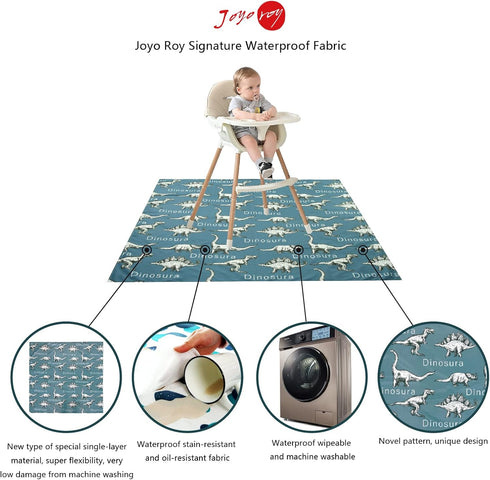 135x140 cm Joyo roy Floor Mat Splat Mat High Chair Mat Waterproof Mat Play Mat for Toddlers Splat Mat for Under High