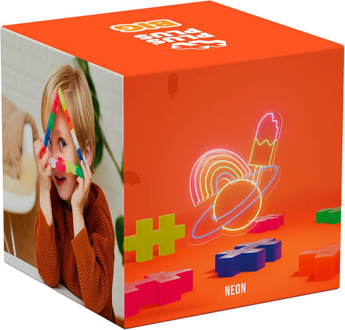 PLUS PLUS Big Open Play Set - 100 Piece Neon Color Mix, Interlocking Large Puzzle Blocks