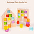 Wooden Building Blocks Set for Kids, 24 PCS Rainbow Gem Cubes Stacking Blocks, Montessori Stacking Toy for Ages 3-6