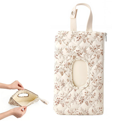 Nmoiat Wipe Holder Floral Diaper and Wipes Pouch Portable Hanging Wipes Bag for