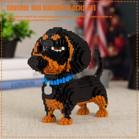 XinLiangDian 3D 2100 Set,Animals 14+Boys Dachshund Dog Puzzle PCS Building Blocks Gifts Compatible with Mini Legos