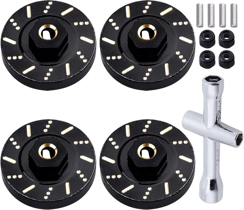 Brass Extended Wheel Weights 7mm Hex for Axial SCX24 1/24 RC Crawler Upgrade Parts (4-Pack)