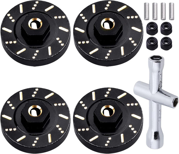 Brass Extended Wheel Weights 7mm Hex for Axial SCX24 1/24 RC Crawler Upgrade Parts (4-Pack)