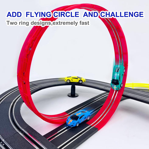 High Speed Series Tram Dual Track Set - 8.2m Electric Track with 3 Vehicles, Toys Gifts for Boys Girls