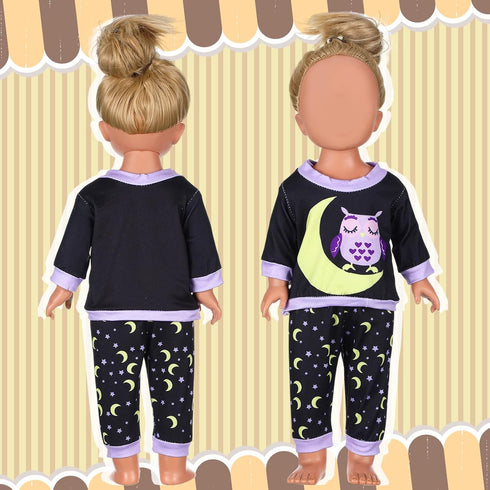 Fourluoo 6 Sets 18 Inch Baby Dolls Clothes Reborn Baby Doll Outfit Accessories Jumpsuits with Hats for Party Game Gifts