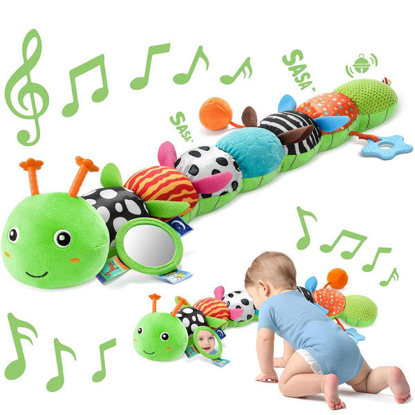 Sumobaby Baby Toys 0-6 6-12 Months, Music Caterpillar Plush Toy with Baby
