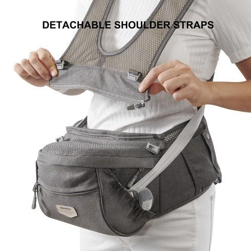 SUNVENO Toddler Hip Seat Carrier with Shoulder Straps, Open Front Baby Carrier with Waist Seat, Ergonomic Design
