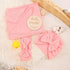4PCS Set DRESHOW BQUBO Baby Swaddle Blankets for Girls, Newborn Accessories with Hat and Bow Headband with Hello World
