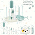 Set 7 in1 Baby Bottle Brush - Travel Bottle Cleaner Kit with Silicone Brush, Nipple Brush, Straw Brush, Bottle Drying