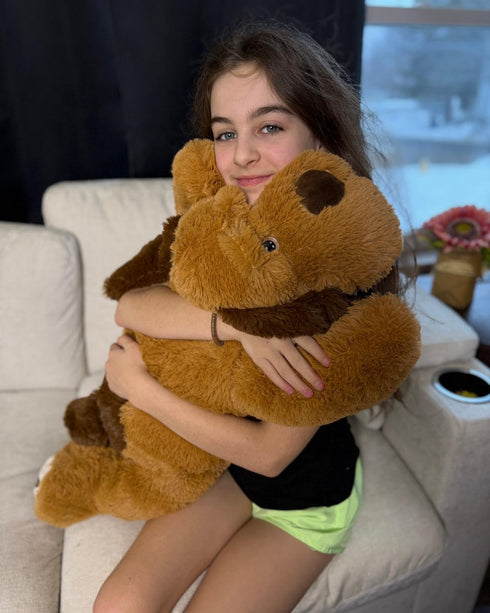 Plush,31 inches MaoGoLan Giant Dog Large Stuffed Animal Dog,Chocolate Brown Fluffy and Cuddly Stuffed Puppy Stuffed