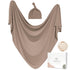 Baby Swaddle Receiving Blankets with Matching Beanie Set, Newborn Nursery Wrap for Boys and Girls (Brown)