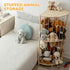 Bedroom(42 inchMedium) POIKSHARK Corner Stuffed Animal Storage & Organizer, Wooden Cute Animal Holder with Partitions