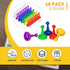 48 Pcs Multicolor 1 Inch Board Game Pieces, Plastic Pawns for Tabletop Games, Random Color Accessories