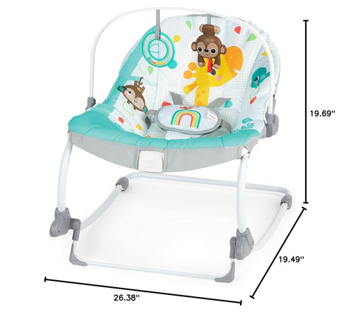Bright Starts Unisex Infant to Toddler Rocker with Vibrations - For Newborns and Up