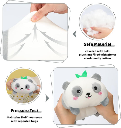 AIXINI Cute Panda Plush Pillow 15.7” Bamboo Panda Stuffed Animal, Soft Kawaii Plushies Hugging Plush Squishy Pillow Toy Gifts for Kids Bedding Sleeping