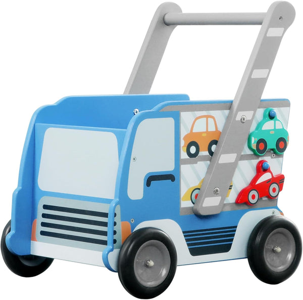 labebe Baby Wooden Learning Walker, 2-in-1 Toddler Push & Pull Toys Stroller Pushing