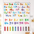 DS-8044 DECOWALL Animal Alphabet Numbers Colour Decals Stickers Kids Peel and Stick Removable for Room dcor Letters ABC