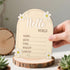 Fukaisu 6.5in 3) Baby Announcement Sign, Wooden Newborn Announcement Board Hello World Baby Birth Stats Sign Welcome