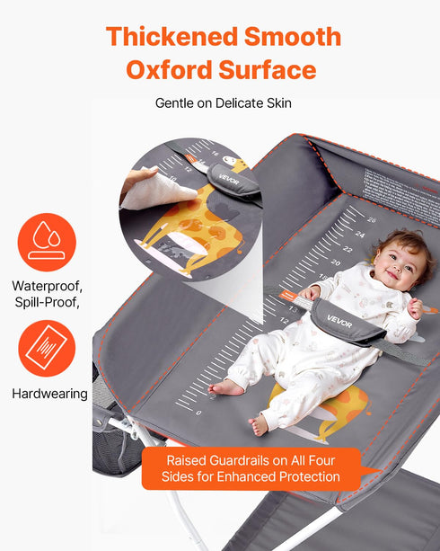 VEVOR Baby Changing Table, Foldable Diaper Change Station with Side Basket, Adjustable Height Changing Table