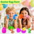 6 Pack Easter Dinosaur Toys for Kids, Filled Easter Egg with Dinosaur Tongue Out Squeeze Toys, Funny Novelty Toys