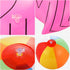 meekoo 6 Pieces Jumbo Inflatable Palm Trees, Coconut Trees, Pink Flamingos, Colorful Beach Balls for Hawaii Luau Party