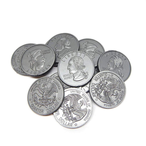 hand2mind Set, Set, (Set 768) Fake Money Coin Classroom Detailed Fake Coins, Prop Money, Toy Money, Play Money