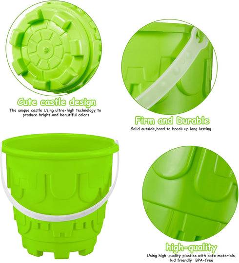 6 Pack 7 Inch Sets Set Summer Chivao Beach Sand Buckets and Shovels Castle Model Sand Buckets and Shovels Beach Pails