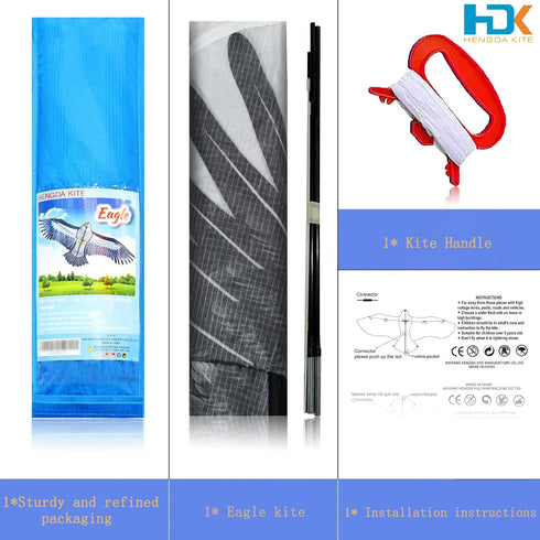 HENGDA KITE Strong Eagles! Huge 74-Inch Beginner Eagle Kites for Kids and Adults
