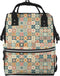 FSQDJLU Vintage Patchwork Quilted Diaper Bag Backpack for Women, Large Capacity Waterproof Travel