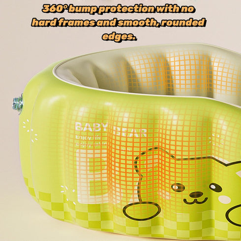 Houtclort Swimming Inflatable Baby Bathtub, Non Slip Safety Thick Cushion Central Seat,Portable Travel Seat Baths Baby