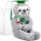 Plush Bear 10 Inch Stuffed Animal for Class of 2025 Graduation Gifts, Green Sloth with Clear PVC Bag