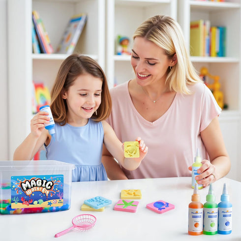 6 7 8 9 10 Magic Water Elf Toy Kit - Magic Gel Water Pets with Aquarium Bottle - Make Your Own Squishies Crafts Toys